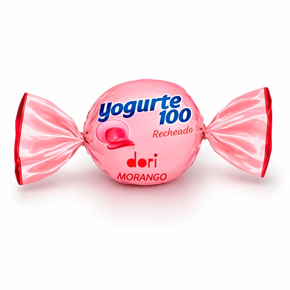 Bala Mastigavel Recheada Morango Yogurte100 500g - Dori-3-